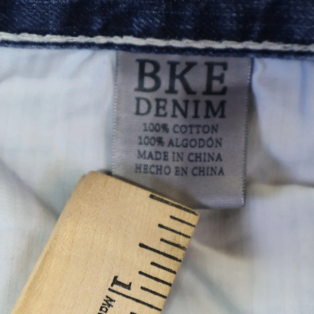 BKE Carter Mens Relaxed Straight Leg Blue Jeans 34S Medium Wash ABM20116